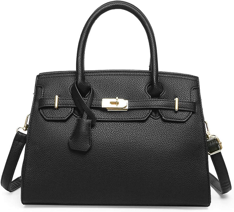 Womens Leather Satchel Bags 12.2 * 5.9 * 9.8in Medium Shoulder Bag Top Handle Handbags Ladies Des... | Amazon (US)