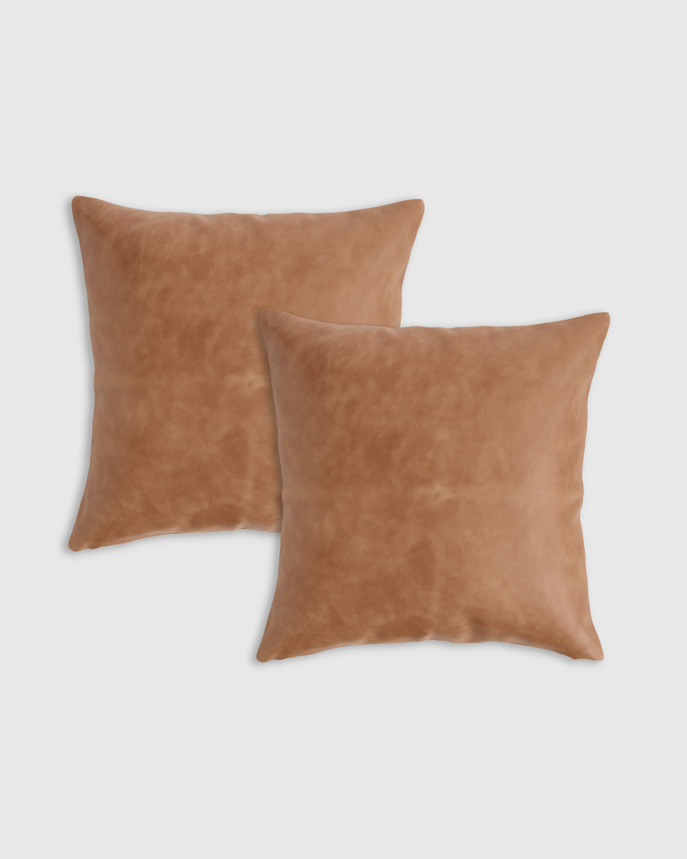 Quince | Luxe Leather Pillow Cover in Cognac, Size 20x20 | Quince