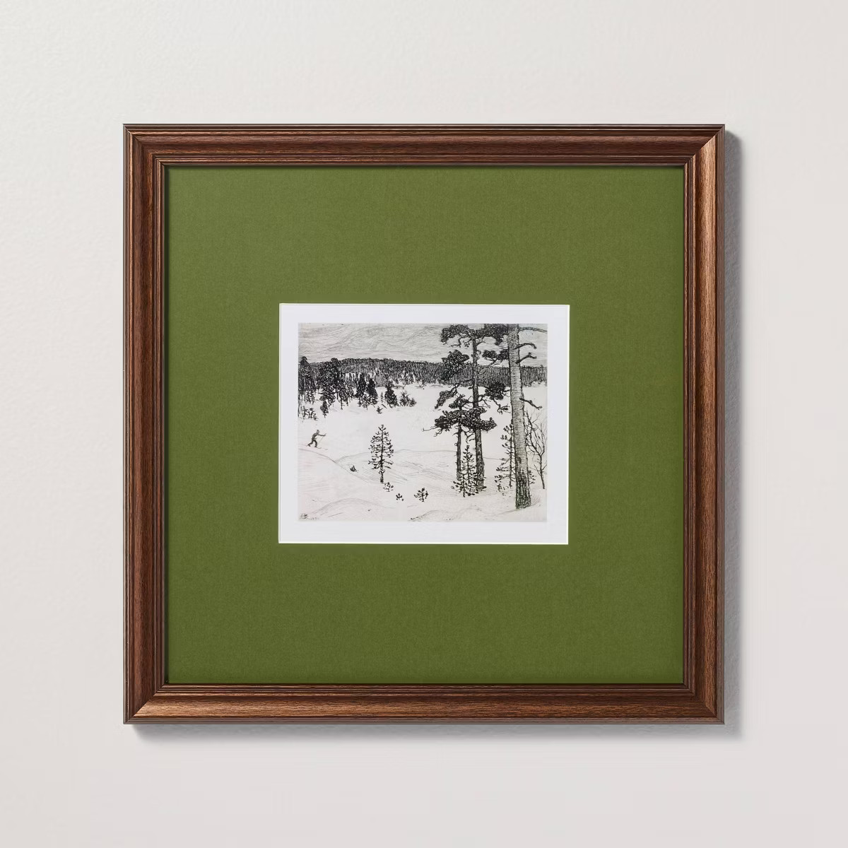 12"x12" Countryside Skier Framed Christmas Wall Art - Hearth & Hand™ with Magnolia | Target