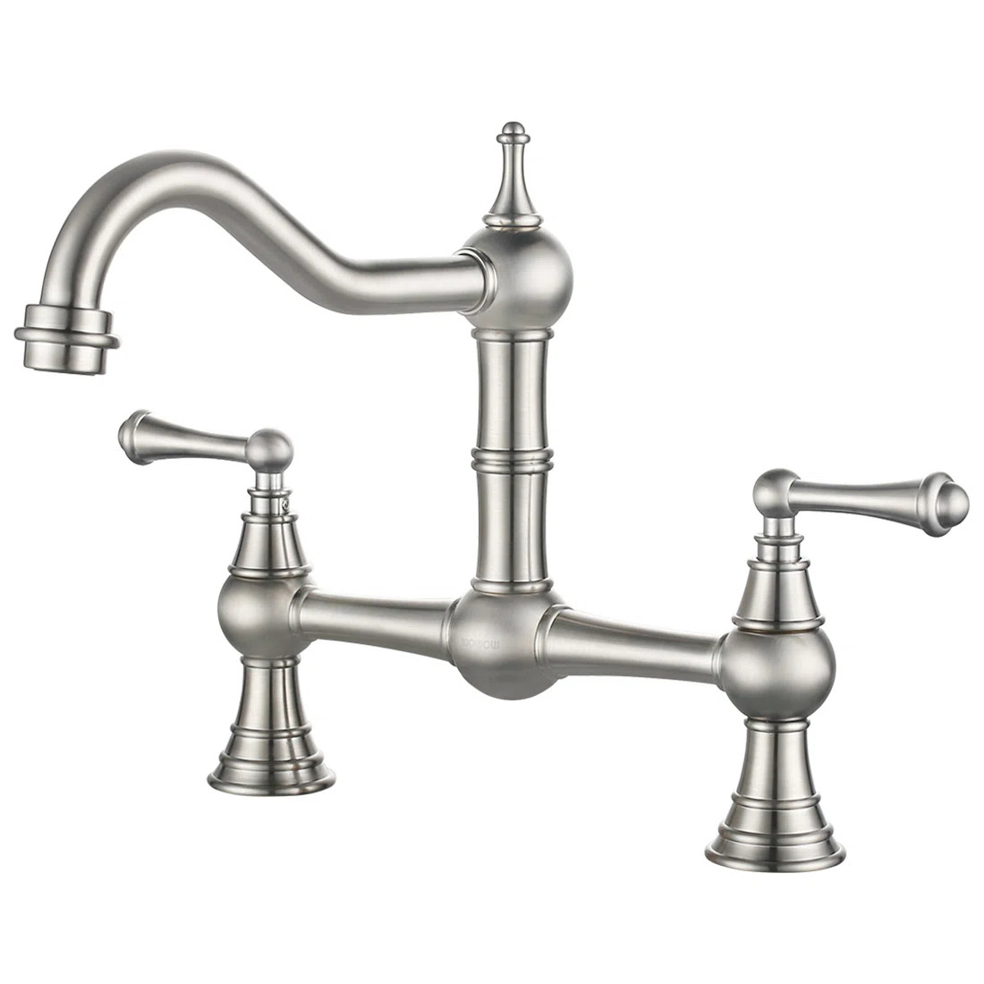 Heritage Brass Bridge Kitchen Faucet with Sprayer, 4 Hole Kitchen Faucet 2 Handle, 8 Inch Centers... | Wayfair North America