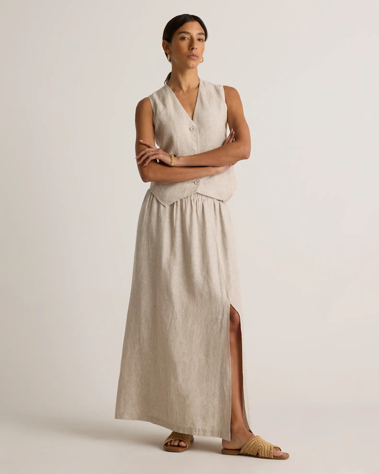 100% European Linen Maxi Skirt | Quince