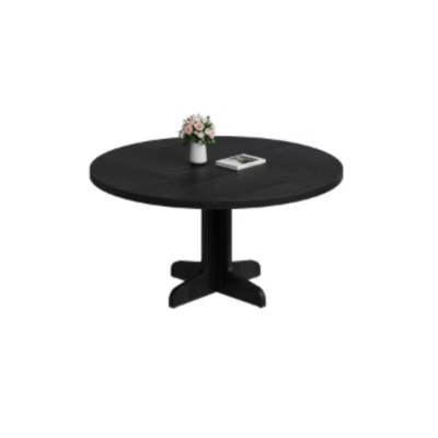 Black Round Dining Table with Curved Legs - Wood Panel Construction Suitable for Dining Room | Target