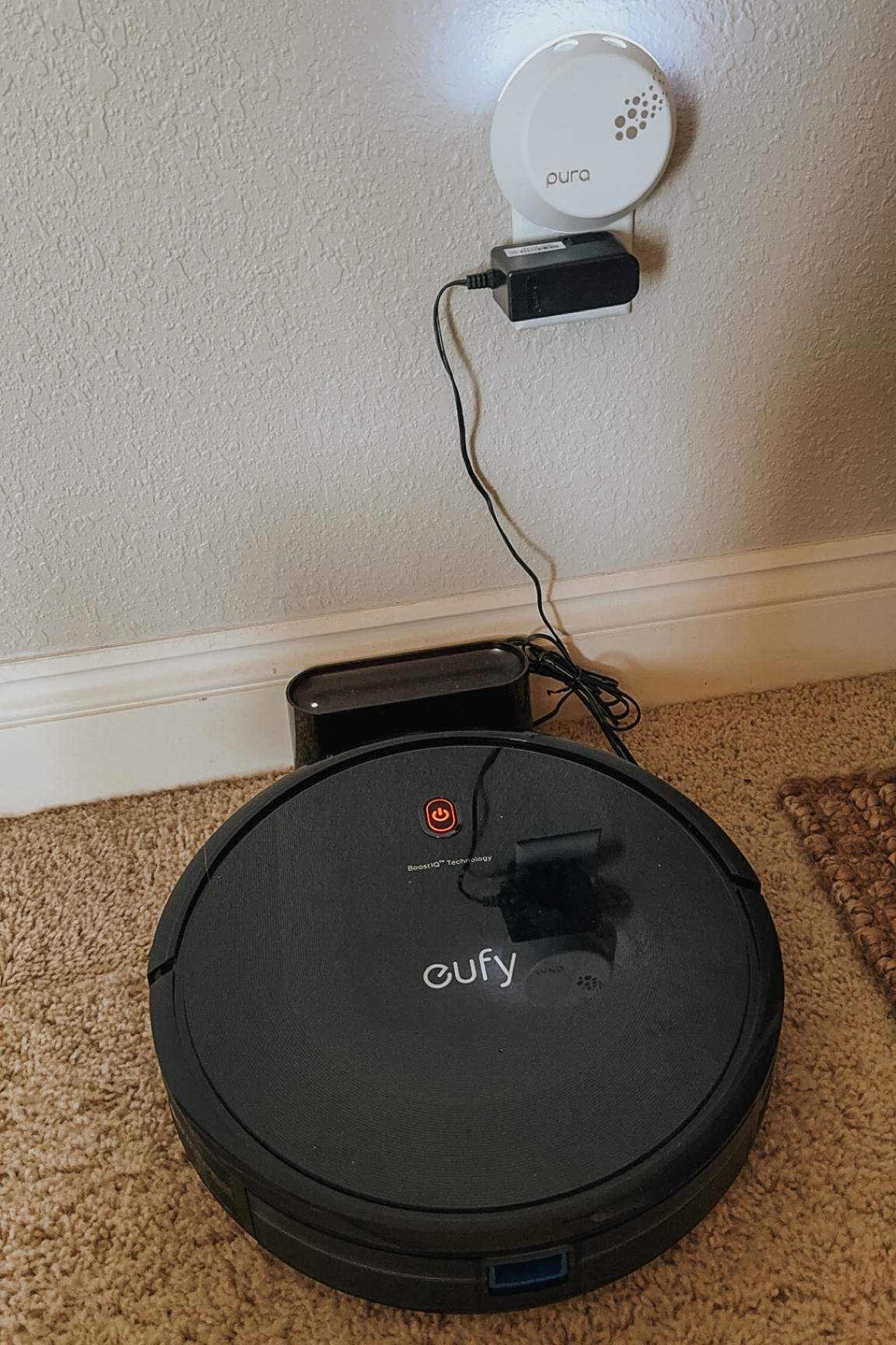 Devices in my home that make cleaning throughout the week earlier 
Eufy vacuum from my wedding registry 
Pura 

#LTKwedding #LTKhome #LTKsalealert