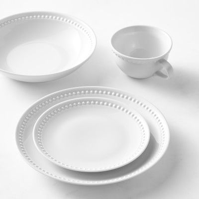 Pillivuyt Beaded Coupe 16-Piece Dinnerware Set with Pasta Bowl | Williams-Sonoma