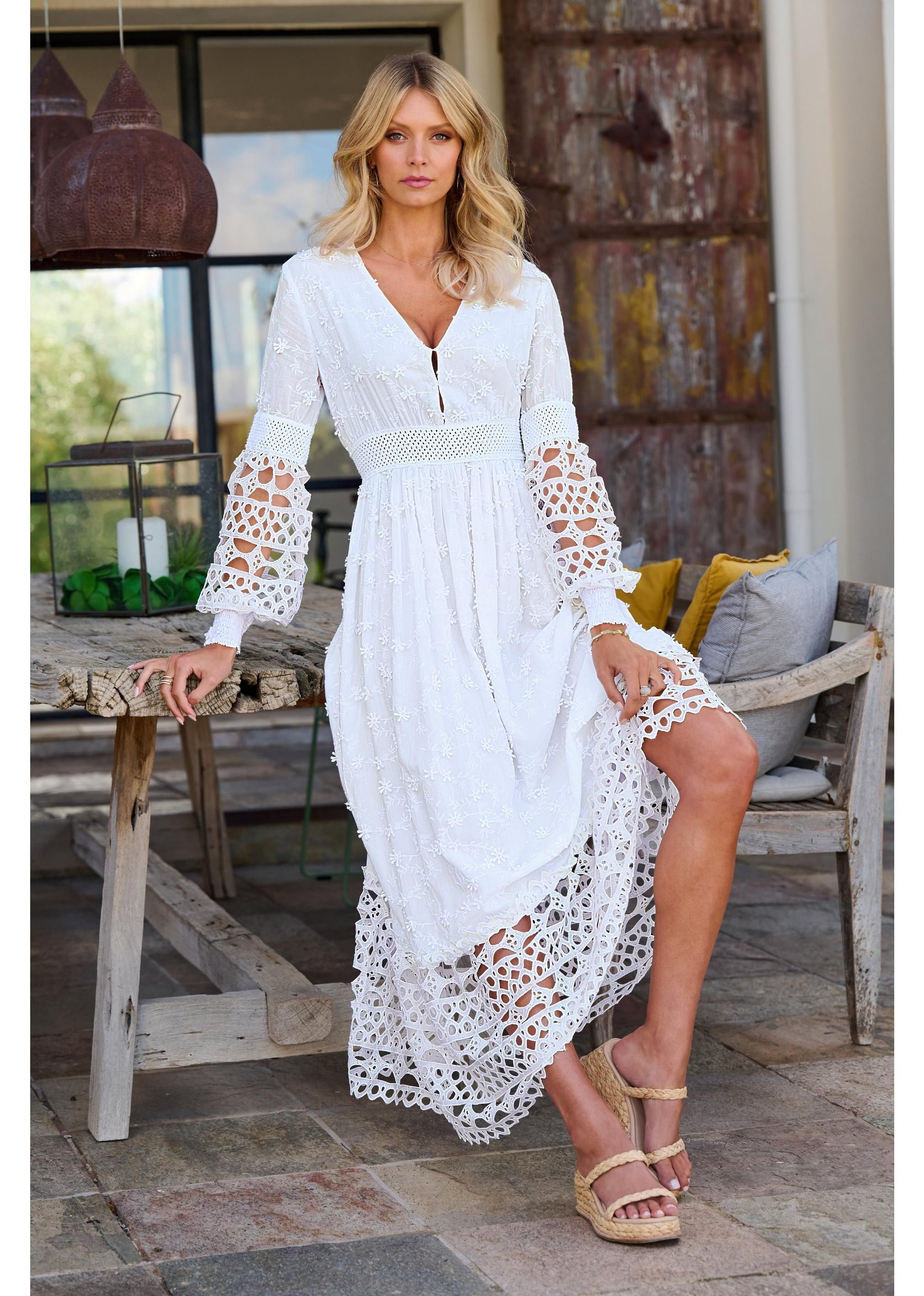 Mixed Media Lace Dress | Boston Proper