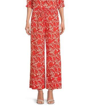 Ro's Garden Nico Woven Floral Print Elastic Waist Drawstring Pull-On Pants | Dillard's | Dillard's
