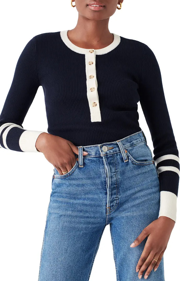Faherty Mikki Organic Cotton & Cashmere Henley Sweater | Nordstrom | Nordstrom