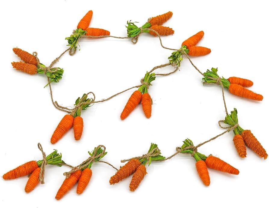 National Tree Company String of Carrots Hanging Garland Decoration, Orange, Easter Collection, 64... | Amazon (US)
