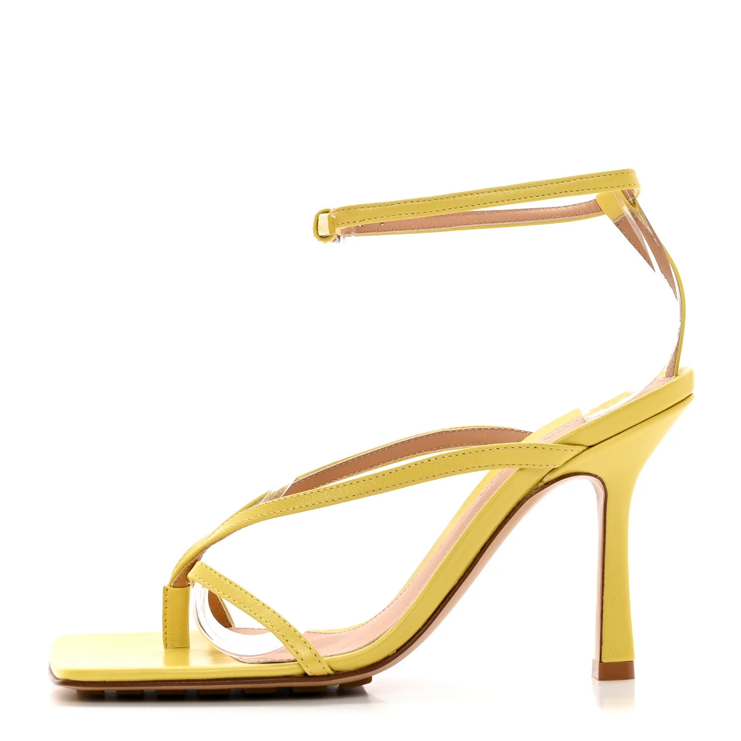 Lambskin Stretch Multi Strap 90mm Sandals 36 Pear | FASHIONPHILE (US)