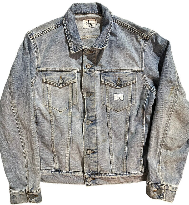 Calvin Klein Denim Jacket Size Large - Etsy | Etsy (US)