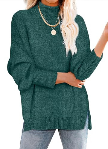 XIEERDUO Dark Green Sweaters for Women Winter Warm Christmas Sweaters Long Sleeve Tops M | Amazon (US)