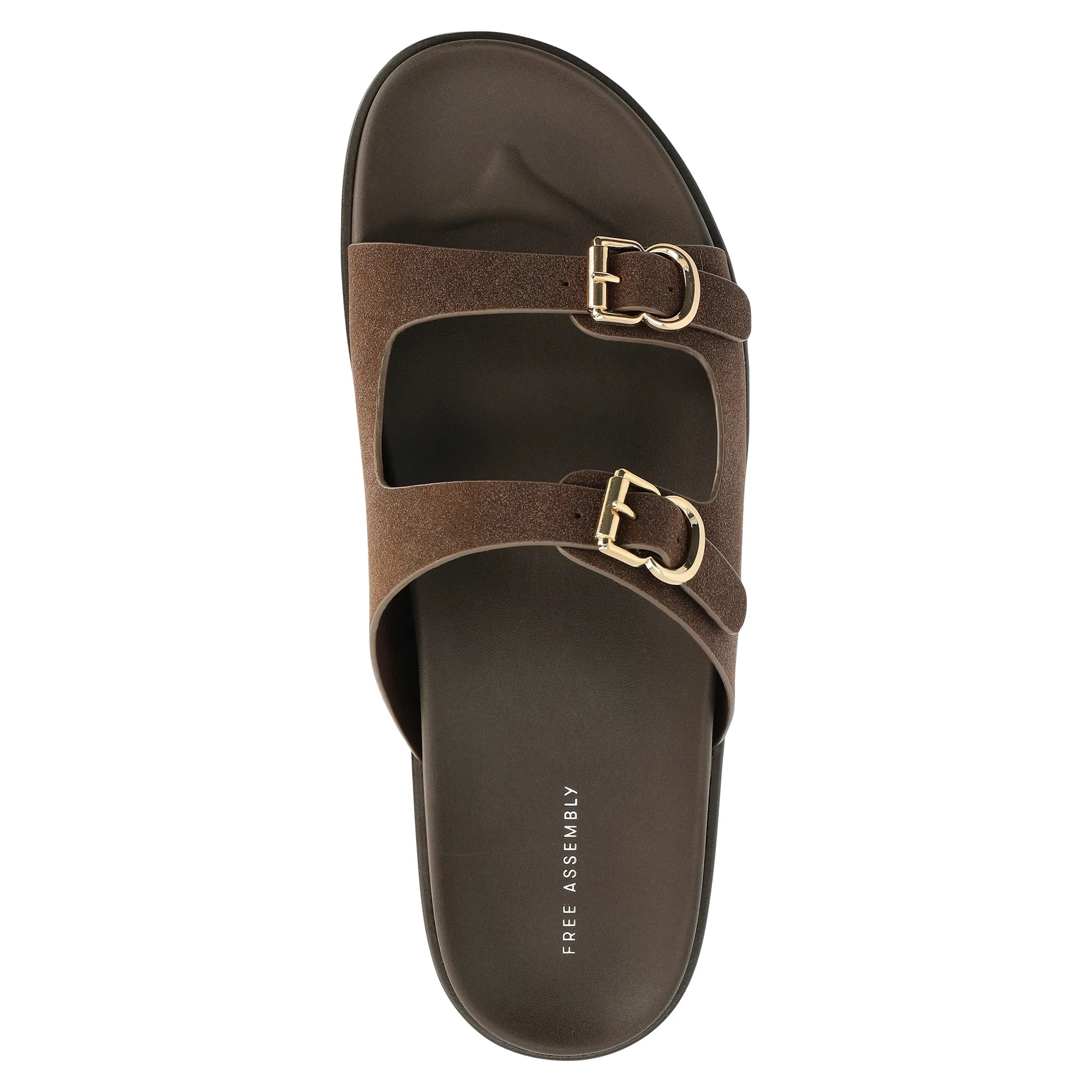 Free Assembly Women's Double Strap Footbed Slide Sandals | Walmart (US)