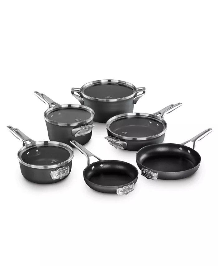 Premier 10-pc. Space-Saving Hard-Anodized Nonstick Cookware Set | Macys (US)