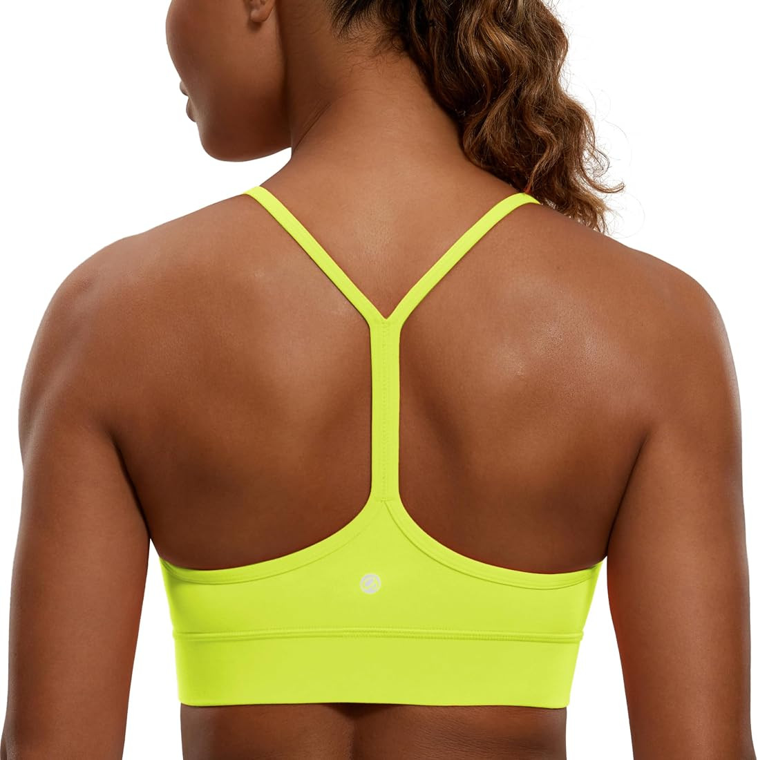 CRZ YOGA Butterluxe Womens Y-Back Racerback Sports Bra - Spaghetti Straps Wireless Scoop Neck Ath... | Amazon (US)
