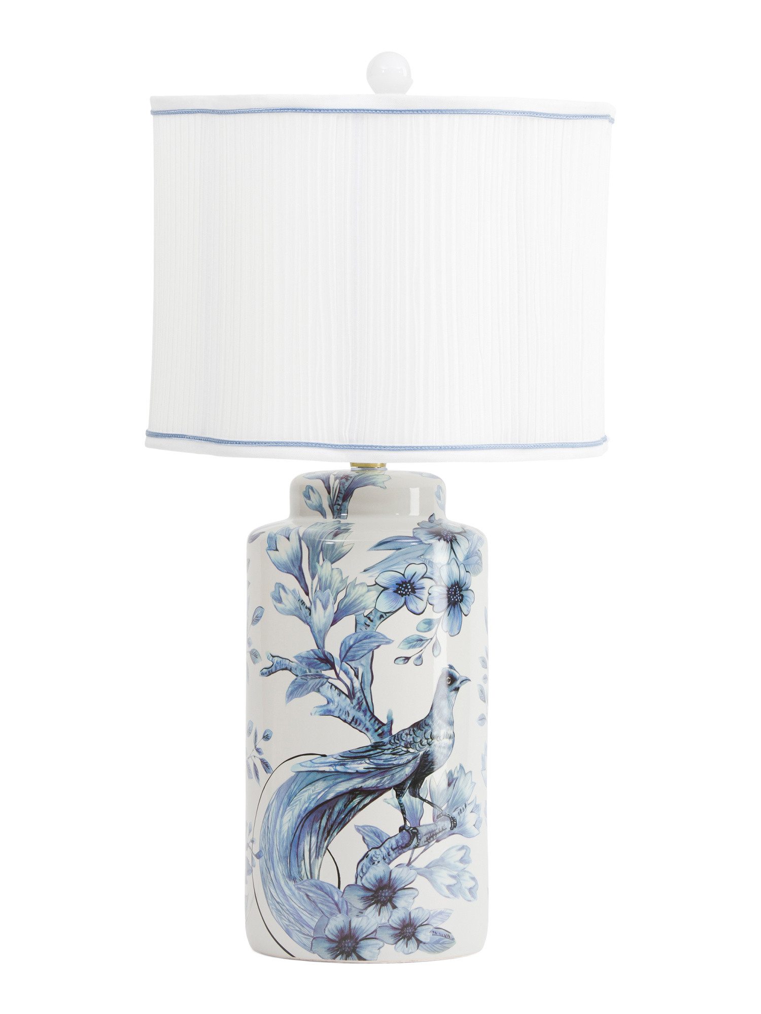 26.5in Floral Bird Ceramic Table Lamp With Scalloped Shade | TJ Maxx