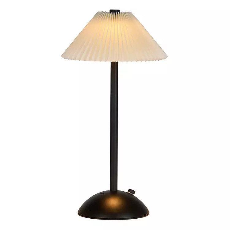 Black Metal LED Table Lamp with Fluted Shade | Kirklands Home | Kirklands