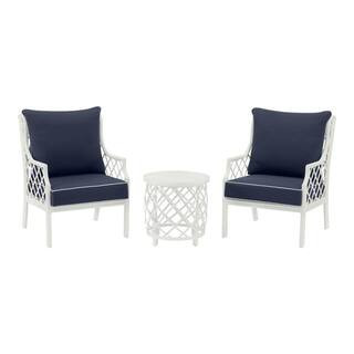 Home Decorators Collection Shelbourne 3-Piece Aluminum Patio Conversation Set with Acrylic Midnig... | The Home Depot