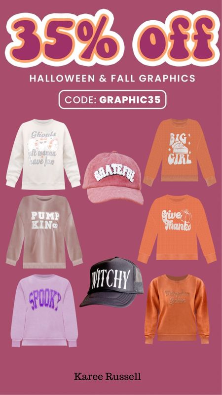 Shop fall & Halloween graphics now

I always size up in Pink Lily clothes (sizing doesn’t seem to be accurate for my sizes)… I go with XL in all products and size up 1 shoe size in shoes (9)! 
#pinklily 
#shoppinklily
#fall #halloween #grapghics 

#LTKSeasonal #LTKHalloween #LTKHoliday