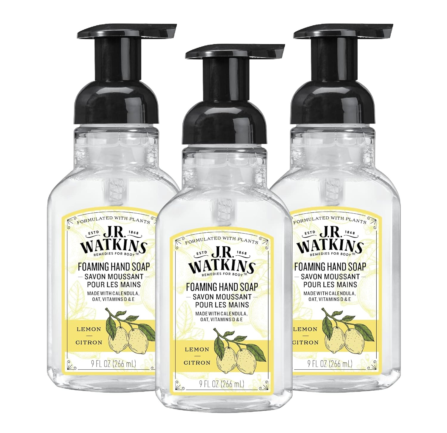 J.R. Watkins Foaming Hand Soap with Pump Dispenser, Moisturizing Foam Hand Wash, All Natural, Alc... | Amazon (US)