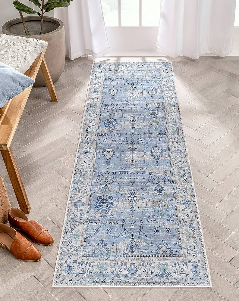 Adiva Rugs Machine Washable Area Rug with Non Slip Backing for Living Room, Bedroom, Bathroom, Kitch | Amazon (US)