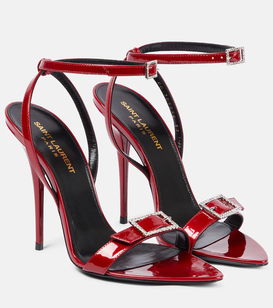 Saint Laurent Claude 110 patent leather sandals | Mytheresa (INTL)