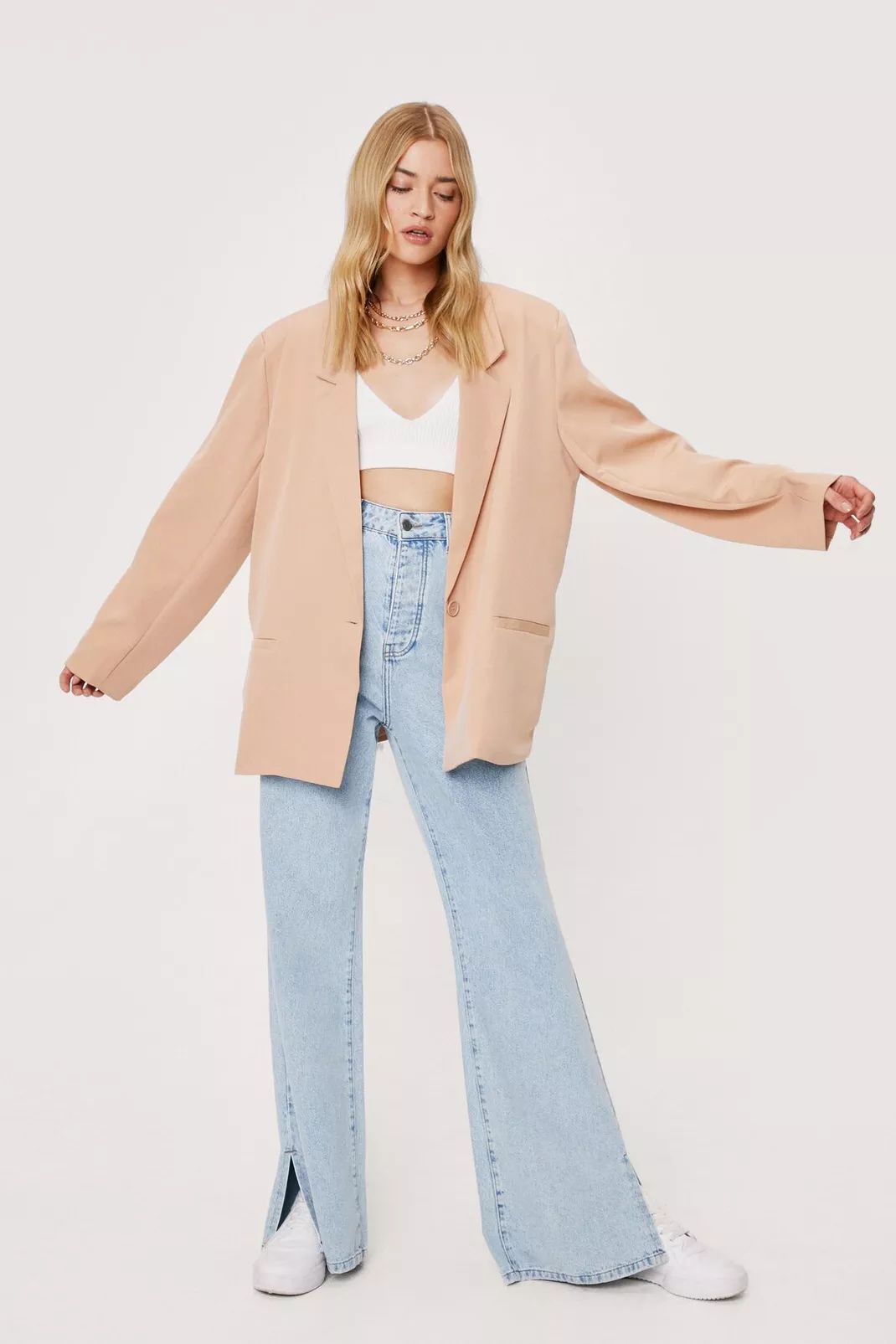 Oversized Shoulder Padded Single Breasted Blazer | Nasty Gal (US)