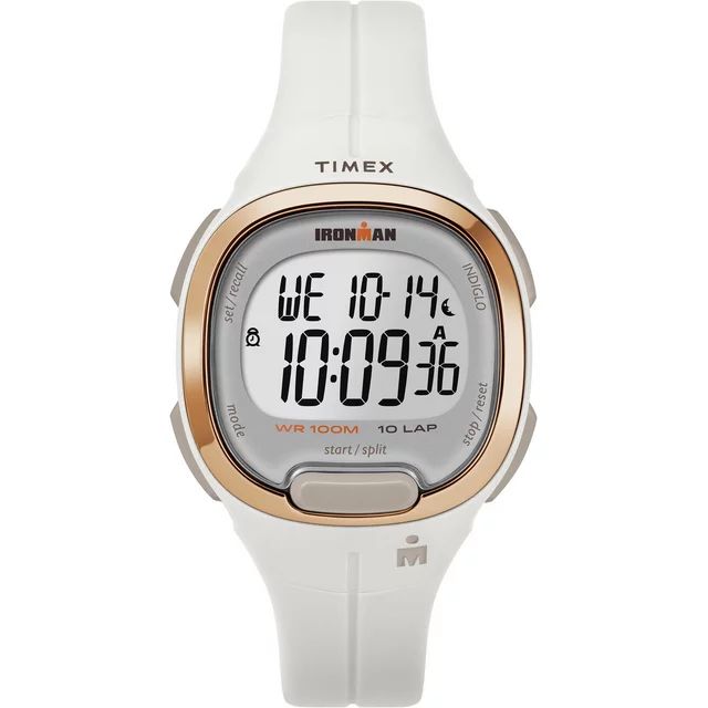 TIMEX Women's IRONMAN Transit 33mm Resin Strap Watch – Rose Gold Top-Ring & White Resin Strap | Walmart (US)