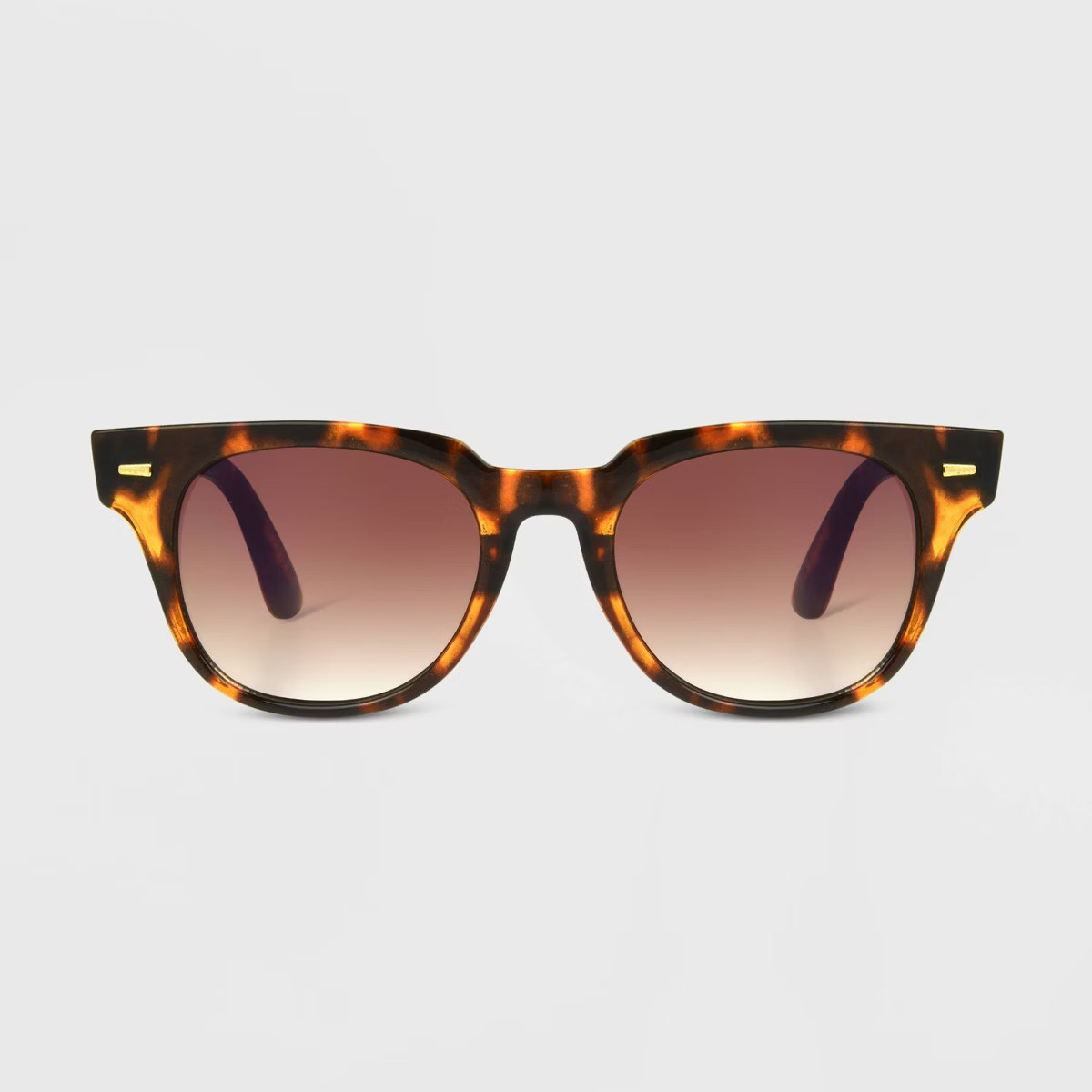 Women's Tortoise Shell Print Narrow Rectangle Sunglasses - Universal Thread™ Brown | Target