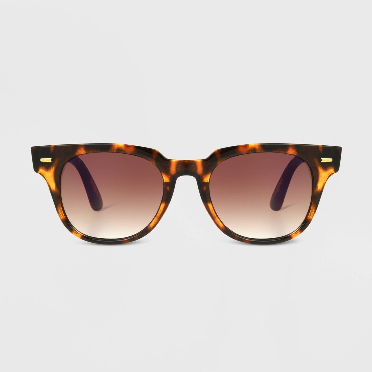Women's Tortoise Shell Print Narrow Rectangle Sunglasses - Universal Thread™ Brown | Target