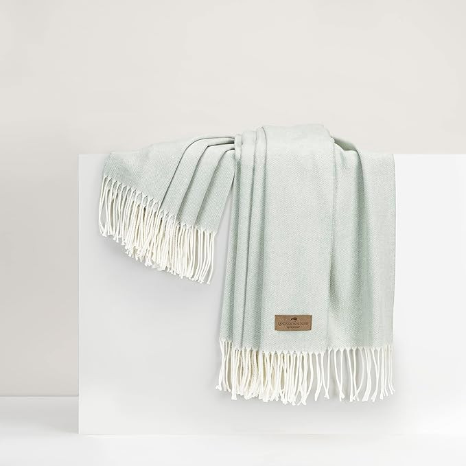 Seaglass Italian Herringbone Throw | Amazon (US)