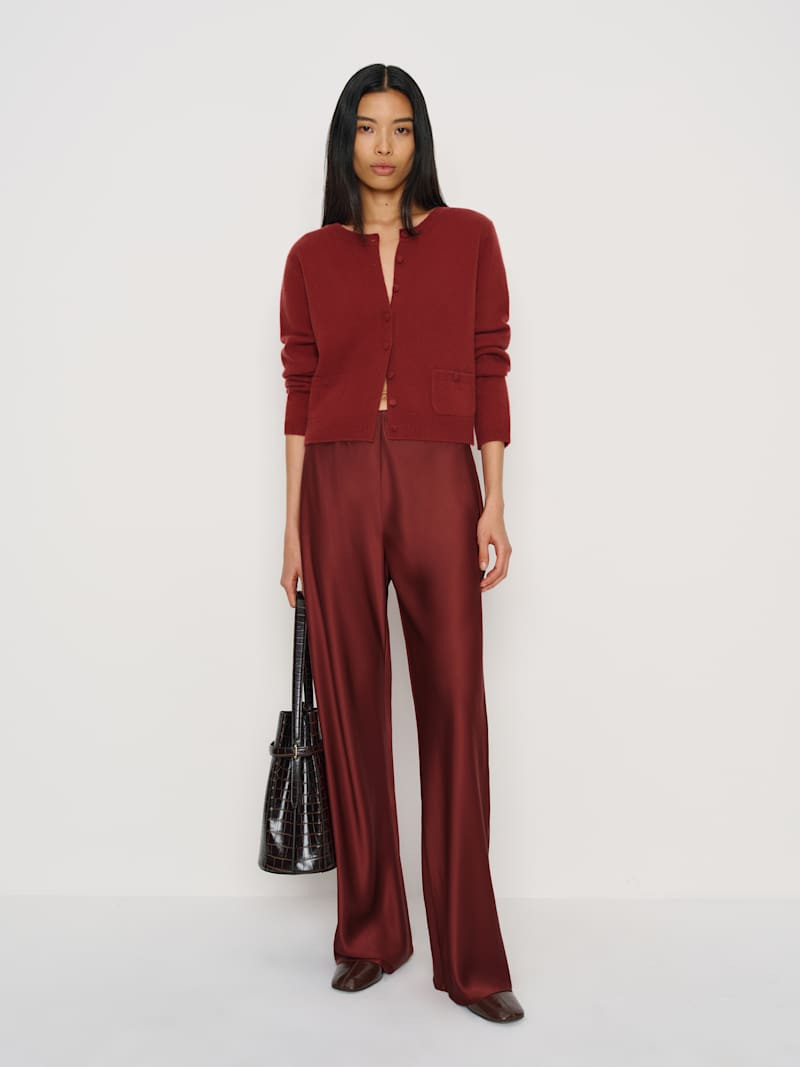 Gale Satin Mid Rise Bias Pant | Reformation (Global)