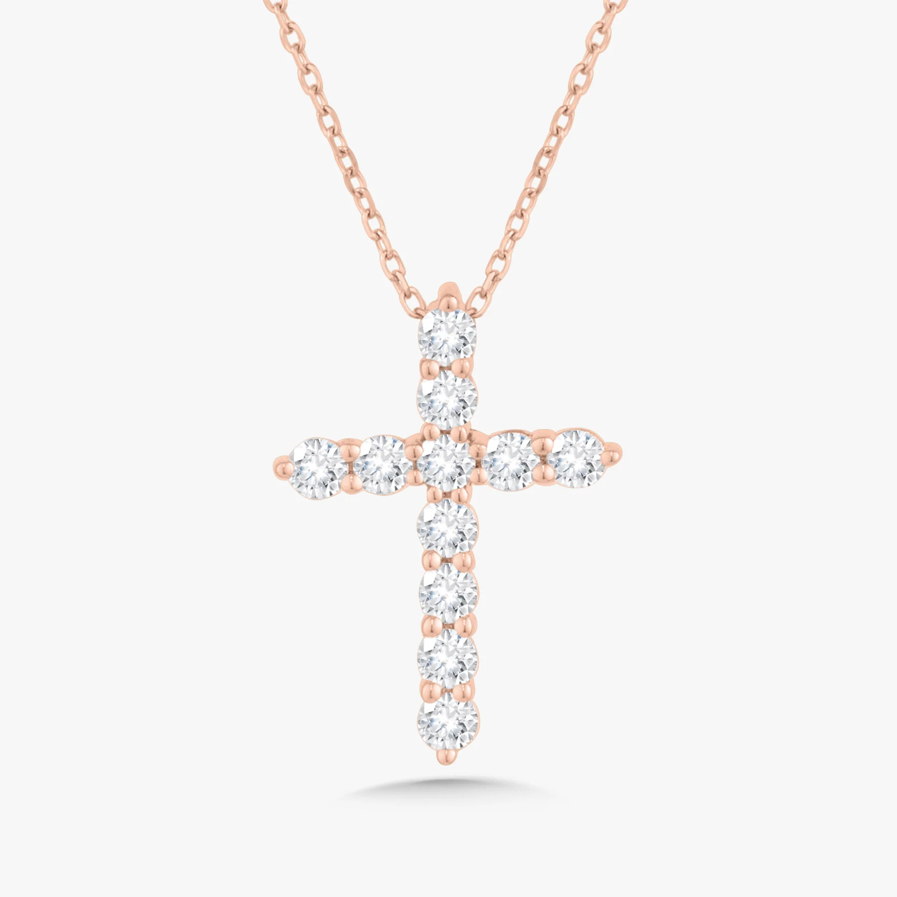 Georgie Two Prong Diamond Cross Necklace | RW Fine Jewelry