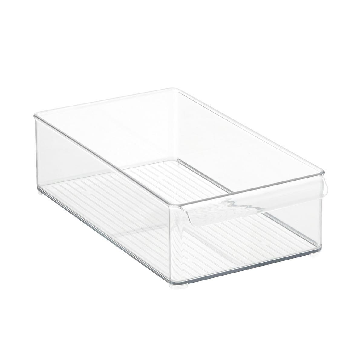 IDESIGN Wide Deep Fridge Bins Tray Clear | The Container Store