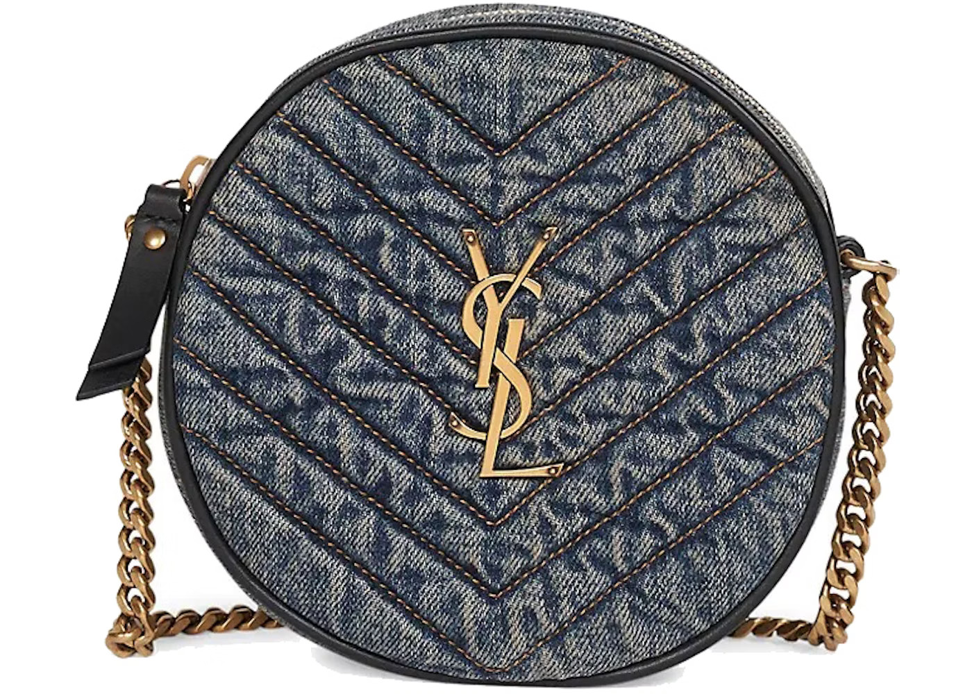 Saint Laurent Nile Round Matelassé Denim BagBlue | StockX