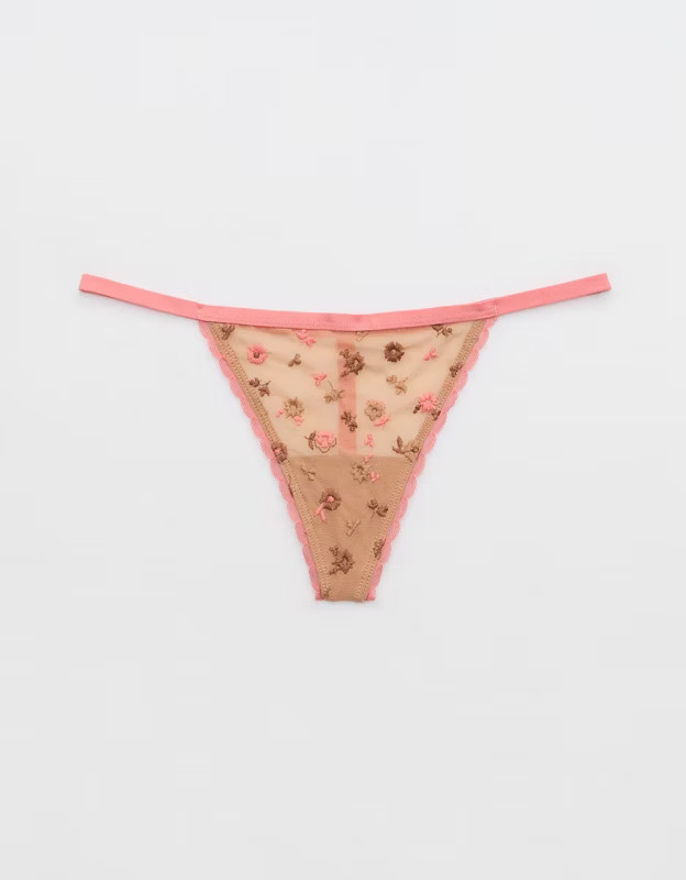 Show Off Embroidery String Thong Underwear | Aerie