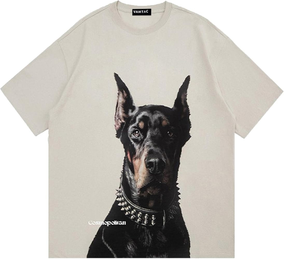 Vamtac Mens Oversized Doberman Graphic Tees Shirt Casual Summer Tops Streetwear Aesthetic T-Shirt... | Amazon (US)