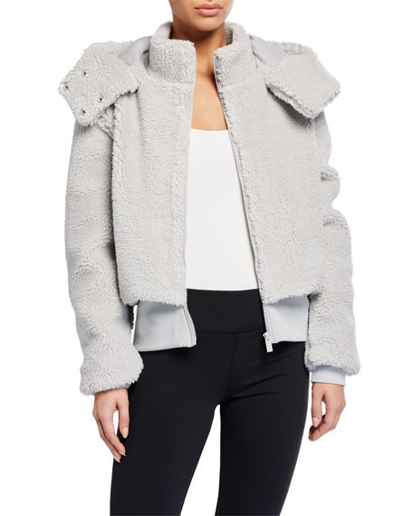 Alo YogaFoxy Sherpa Hooded Active Jacket | Neiman Marcus