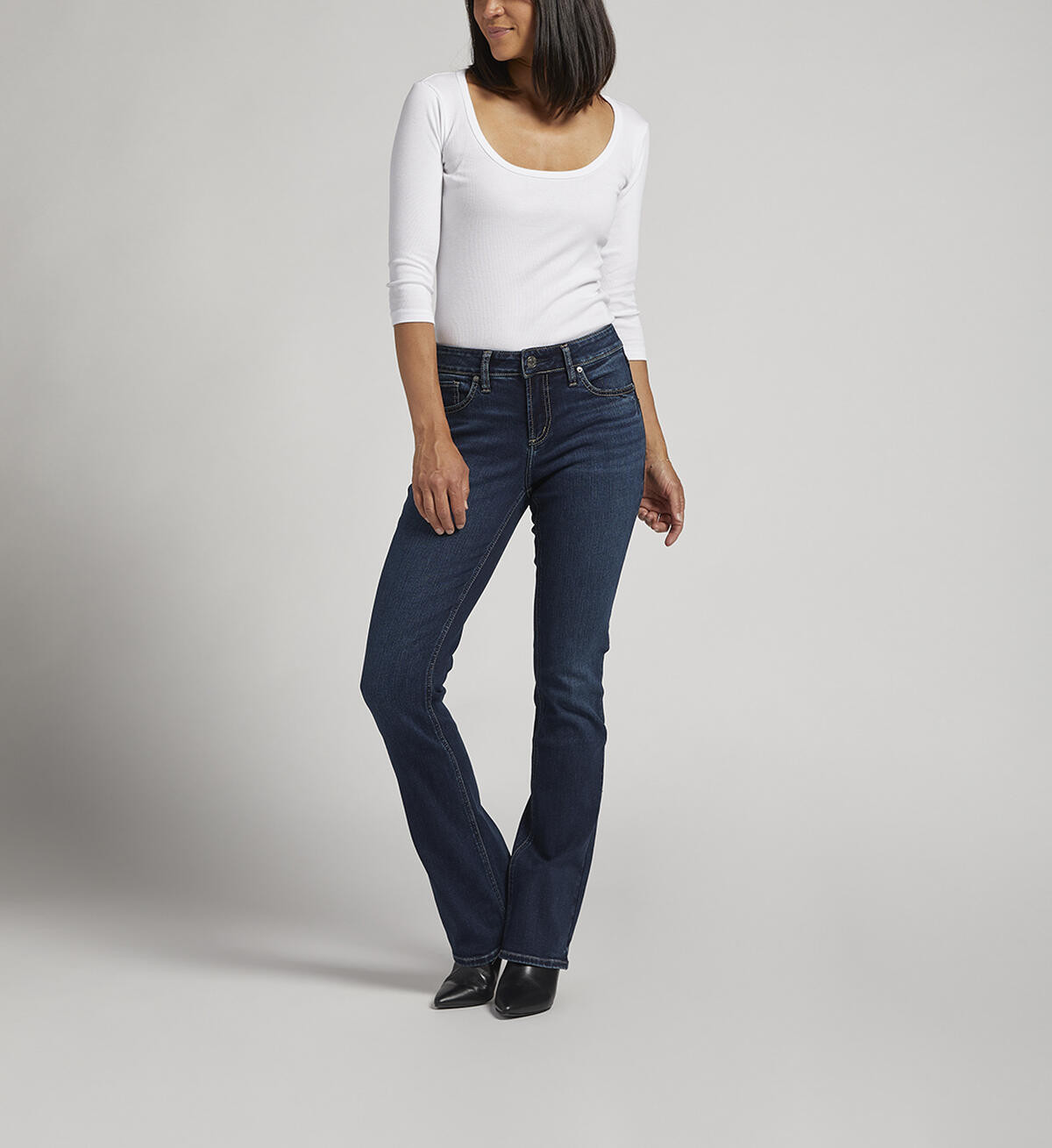 Elyse Mid Rise Slim Bootcut Jeans | Silver Jeans Co. (US)