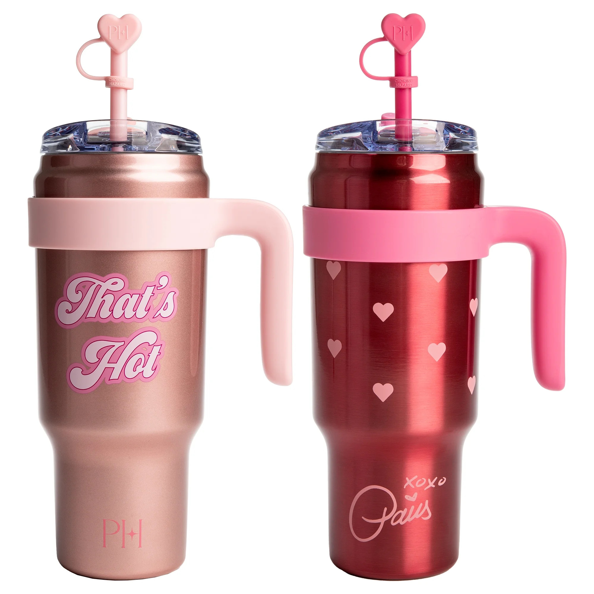 Paris Hilton 40oz Stainless Steel Tumbler Set, with Removable Handle, Straw, and Lid, 40 Ounce, M... | Walmart (US)