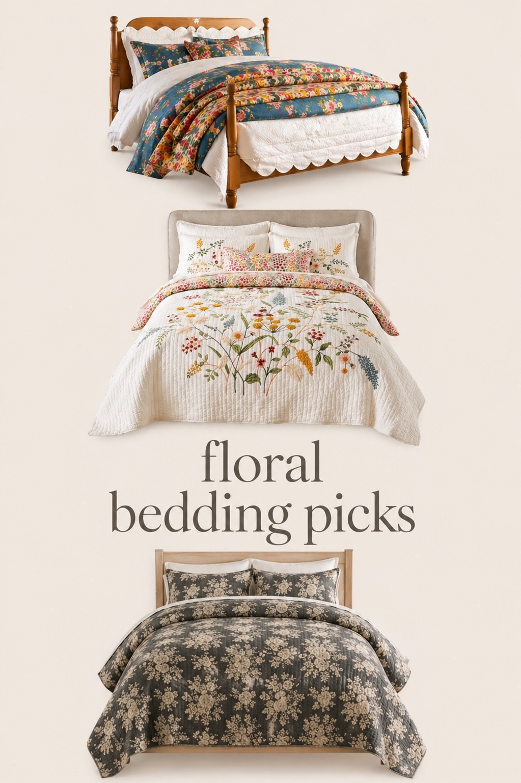 Fresh floral bedding picks that instantly make your bedroom feel lighter, brighter, and a little more put together 🌸 I love how each set has a totally different vibe—from soft and delicate to bold and cozy—so you can switch up your space without a full room makeover. These are the kind of pieces that make your bed look styled with minimal effort  
#ltkhome #beddinginspo #floralbedding #bedroomrefresh #cozyhome