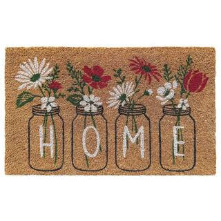 Printed Coir Mat 18x30-Dainty Bouquets | The Home Depot
