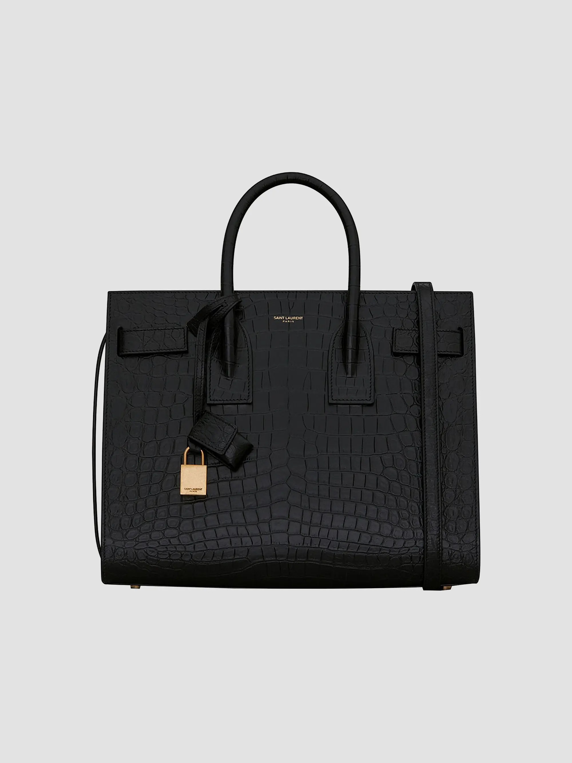 Small Sac De Jour Top Handle Bag In Matte Embossed Crocodile Leather | Saks Fifth Avenue