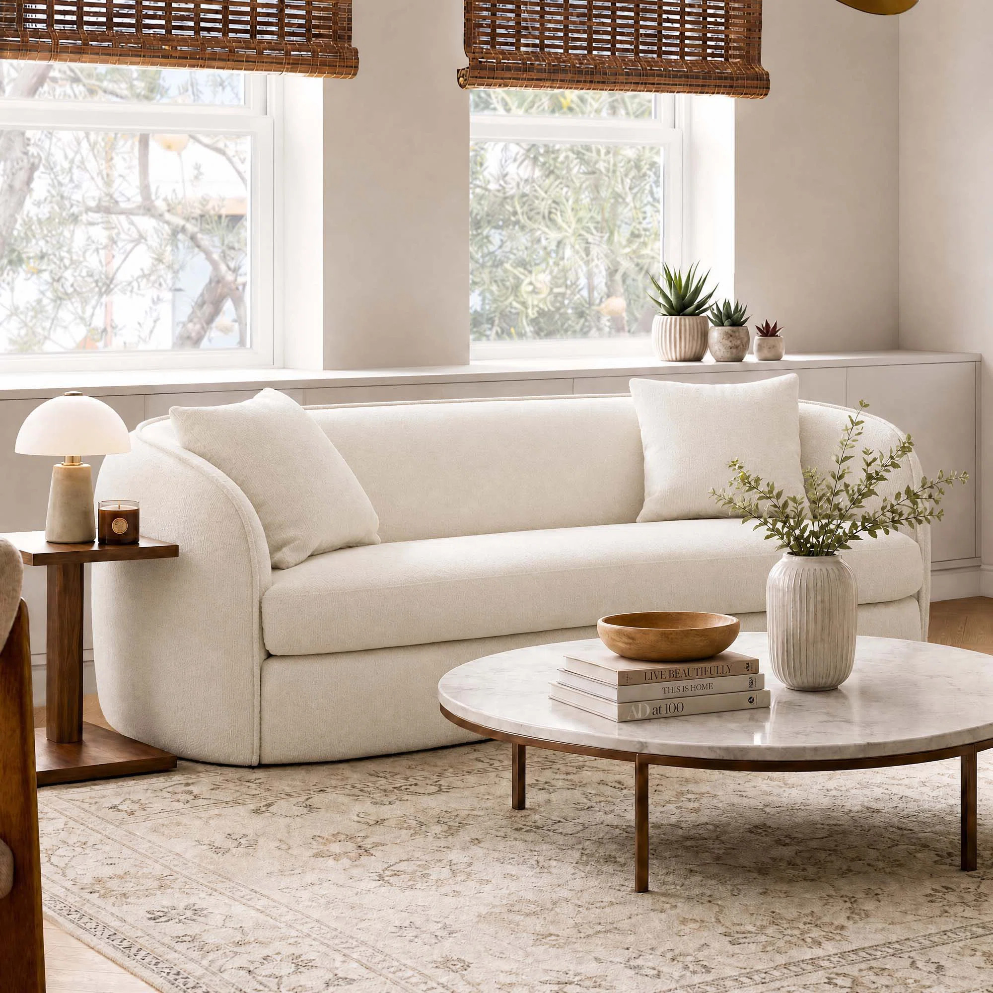 Assel 85'' kidney-shaped Cloud-Curve Upholstered Sofa | Wayfair North America