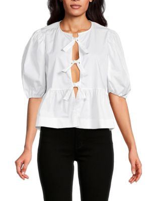 Tie Front Blouse | Saks Fifth Avenue OFF 5TH