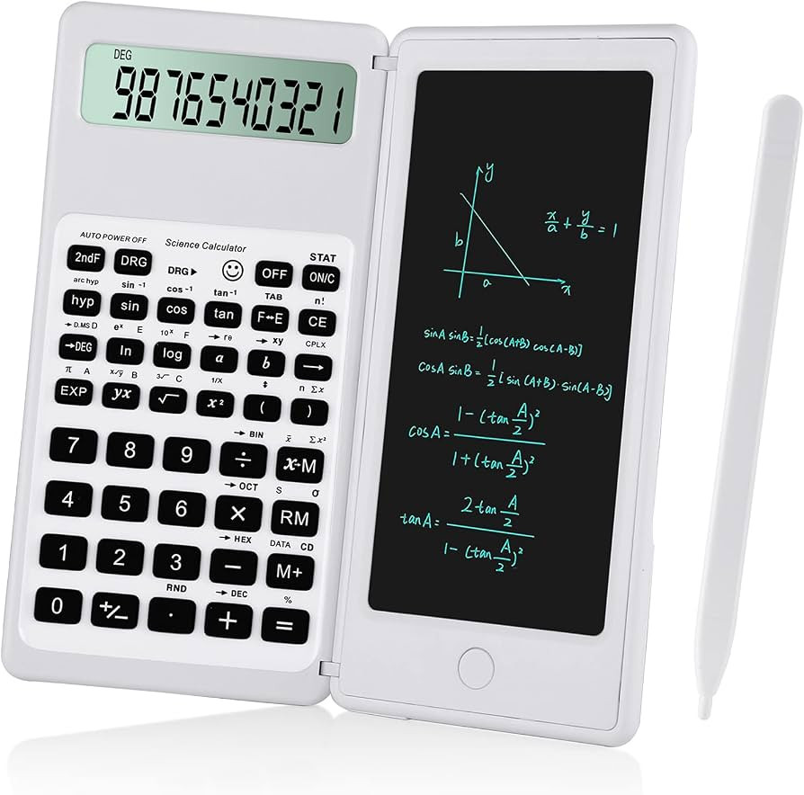 IPepul Scientific Calculators for Students, White Math Calculator with Notepad,10-Digit Large Scr... | Amazon (US)