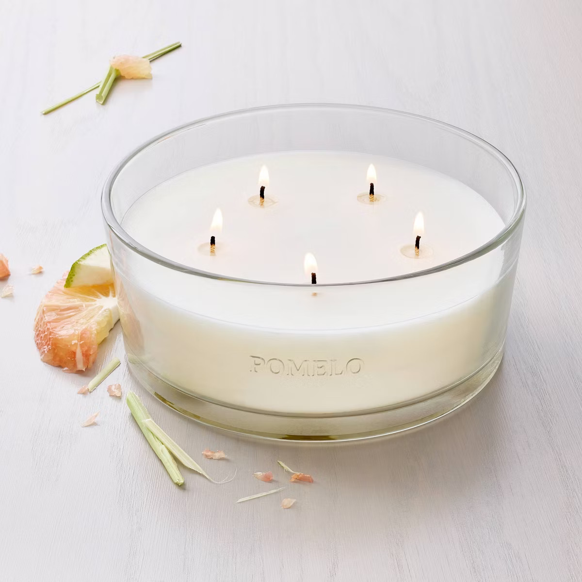 5-Wick Clear Glass Pomelo Knob-Lid Jar Candle 28oz - Hearth & Hand™ with Magnolia | Target