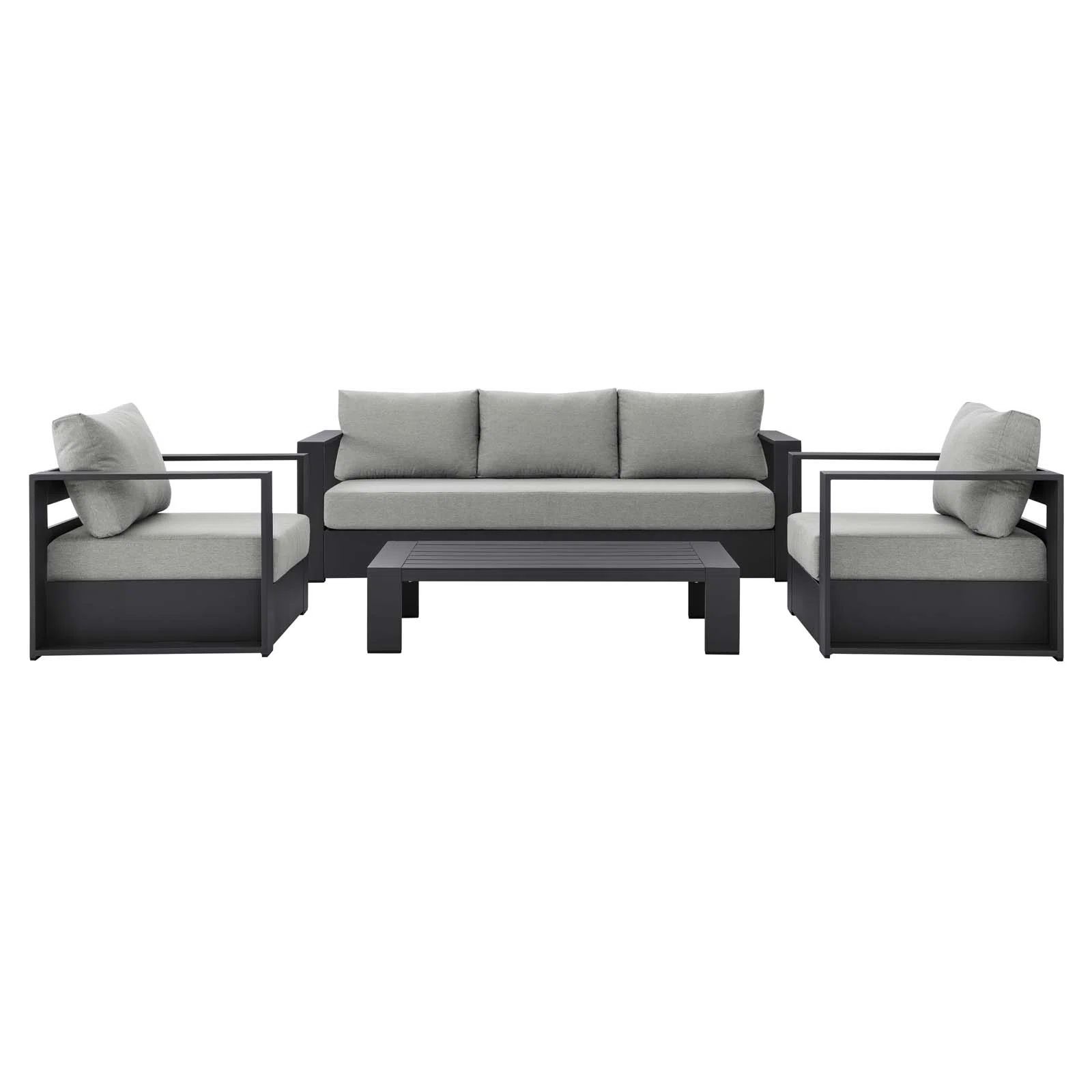 Modway Tahoe Outdoor Aluminum 4-piece Conversation Set with Coffee Table | Wayfair North America
