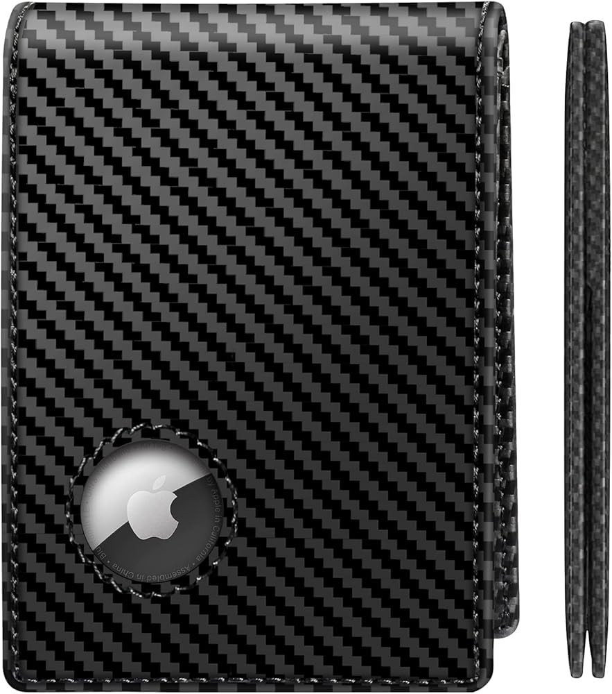 GAOCHALE Apple AirTag Wallet [Top Grain Leather] Air Tag Wallet [Ultra Slim] Minimalist AirTag Walle | Amazon (US)