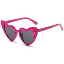 Heart Shaped Sunglasses With Rhinestone Cat Eye Detailing For Women | SHEIN