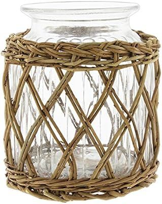 Lucky Winner Decorative Glass Jar in Wicker Basket, 7.5" | Amazon (US)